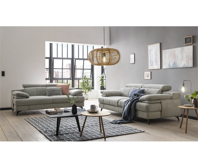 Conforama Sofá TITUS 2 Plazas Color Gris Claro