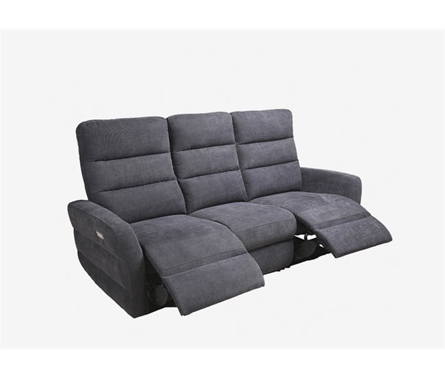 Conforama Sofá ZEUS 3 Plazas Relax Eléctrico Gris