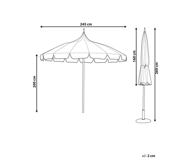 Conforama Sombrilla De Jardín Beige 245 Cm MINOA
