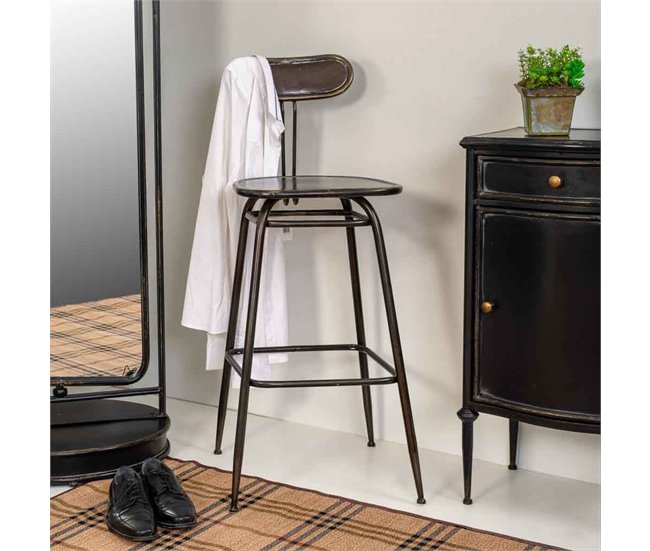 Conforama Taburete De Metal Negro 45x36x106 Cm