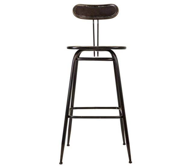 Conforama Taburete de metal negro 45x36x106 cm