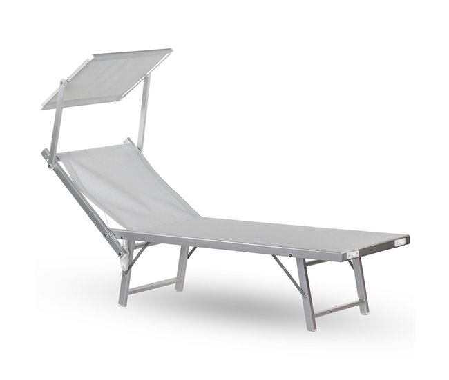 Conforama Tumbona de aluminio blanco hielo bagnino