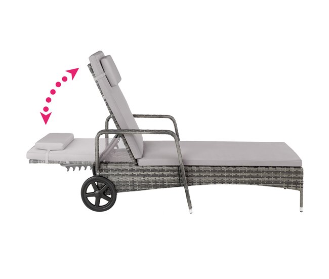 Conforama Tumbona De Ratán Y Aluminio Cassis Gris
