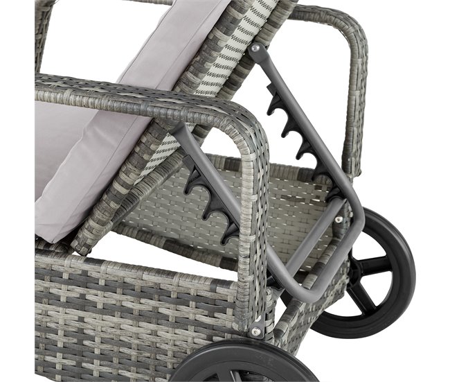Conforama Tumbona De Ratán Y Aluminio Cassis Gris