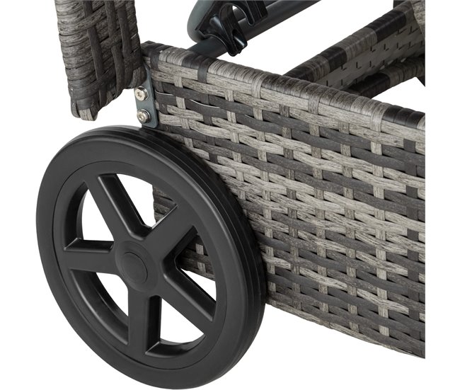 Conforama Tumbona De Ratán Y Aluminio Cassis Gris