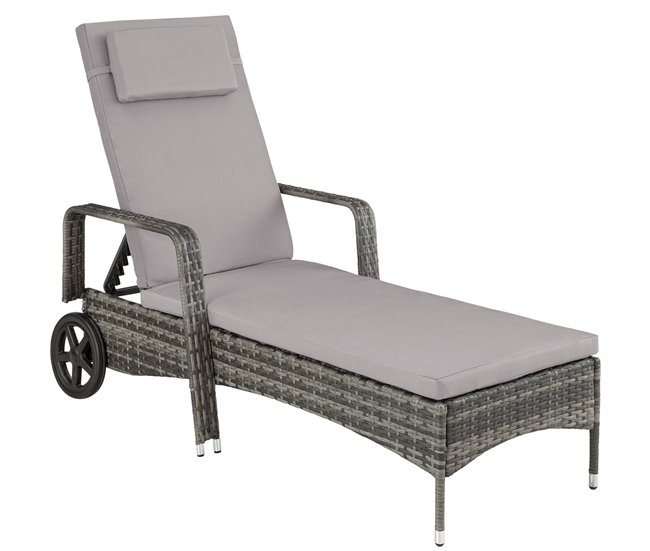 Conforama Tumbona De Ratán Y Aluminio Cassis Gris