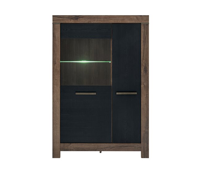 Conforama Vajillero 2 Puertas Adam Madera Y Negro