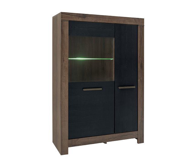 Conforama Vajillero 2 puertas Adam Madera y Negro
