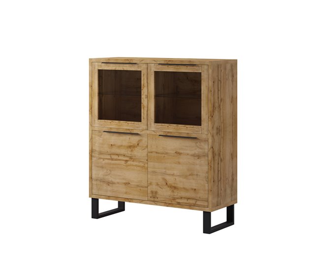 Conforama Vajillero 4 puertas Eden Madera y Metal