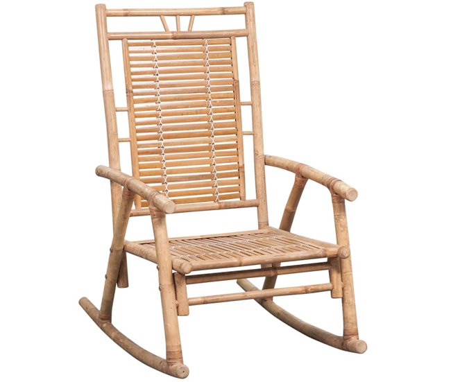 Conforama VidaXL Silla Mecedora Con Cojín Bambú