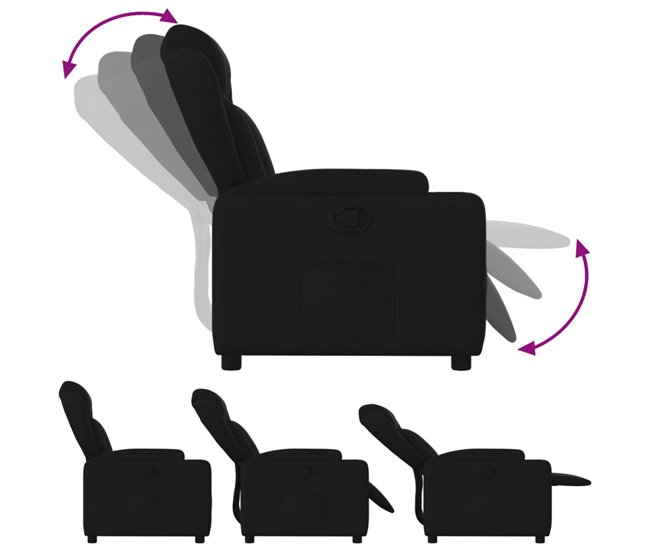 Conforama VidaXL Sillón Reclinable De Tela Negro