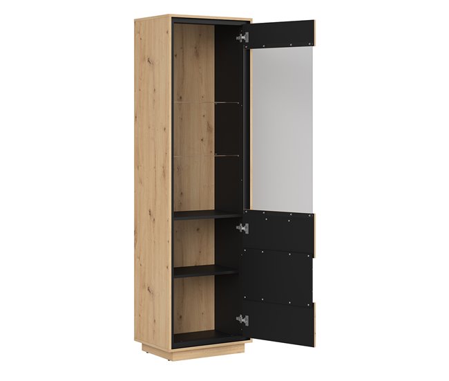 Conforama Vitrina 1 Puerta Elijah Madera Y Negro