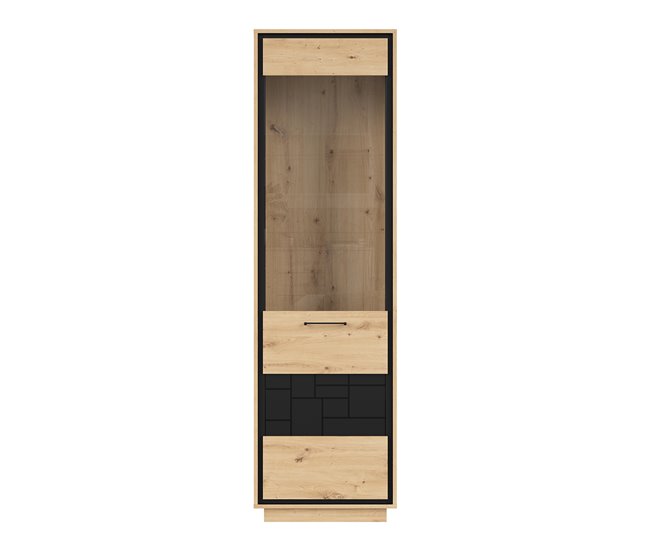 Conforama Vitrina 1 Puerta Elijah Madera Y Negro