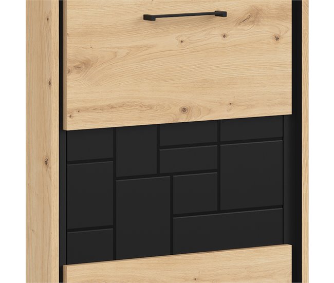 Conforama Vitrina 1 Puerta Elijah Madera Y Negro