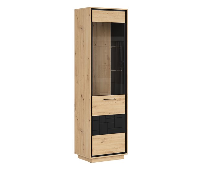 Conforama Vitrina 1 puerta Elijah Madera y Negro