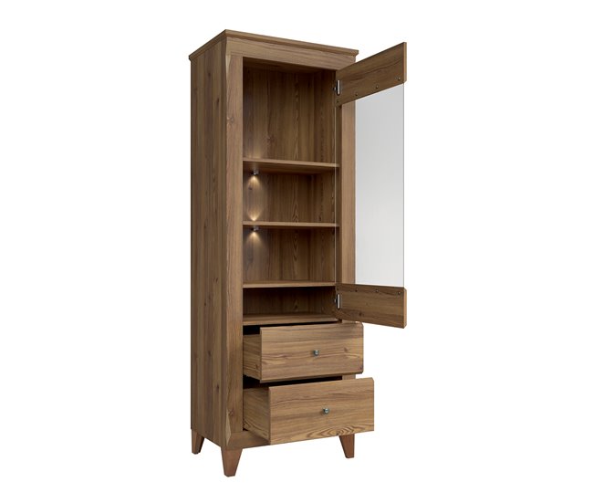 Conforama Vitrina 1 Puerta Raya Madera