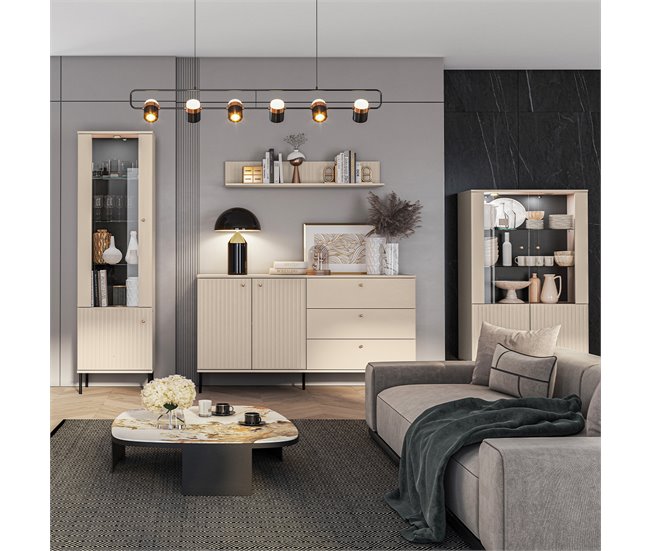 Conforama Vitrina 2 Puertas Con LED Nova Cachemira