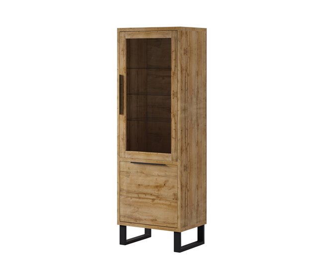 Conforama Vitrina 2 Puertas Eden Madera Y Metal