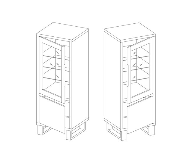 Conforama Vitrina 2 Puertas Eden Madera Y Metal