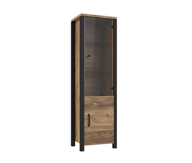 Conforama Vitrina 2 puertas Lyam Madera y Negro