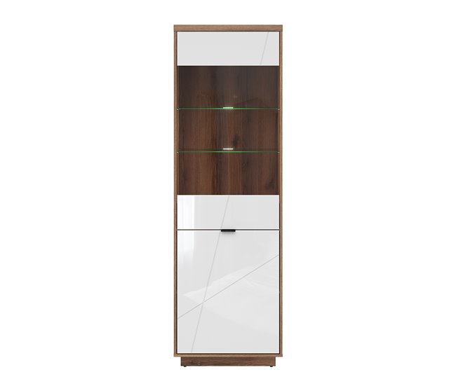 Conforama Vitrina 2 Puertas Sven Blanco Y Madera