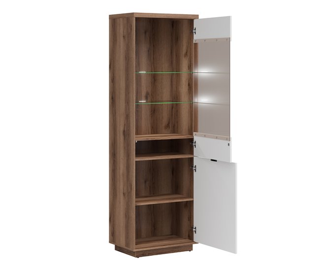 Conforama Vitrina 2 Puertas Sven Blanco Y Madera