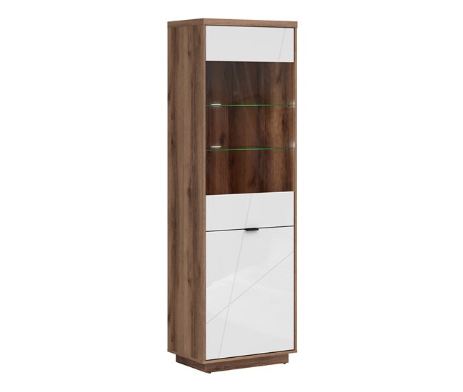 Conforama Vitrina 2 puertas Sven Blanco y Madera
