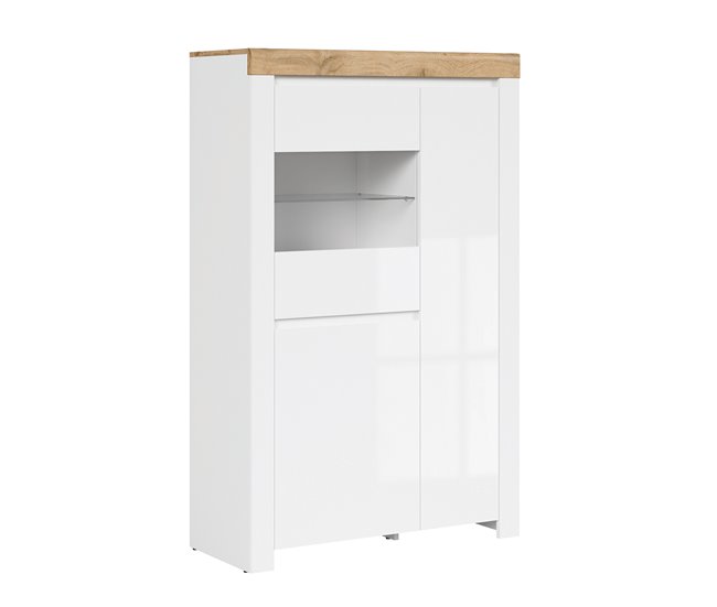 Conforama Vitrina 3 puertas Hella Blanca y Madera