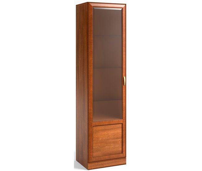 Conforama Vitrina Alta 1 Puerta Cristal LEON Nogal