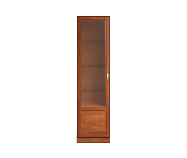 Conforama Vitrina alta 1 puerta cristal LEON nogal