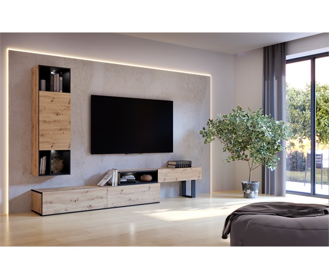 Conforama Vitrina KAELON Color Roble Negro