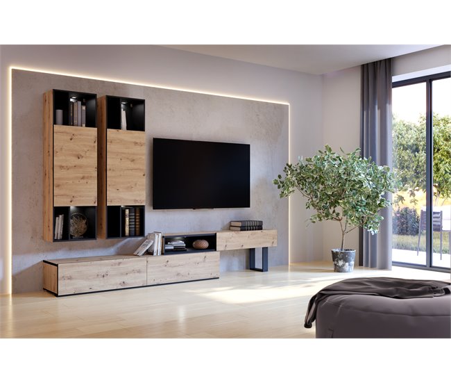 Conforama Vitrina KAELON Color Roble Negro