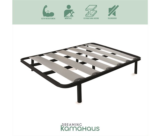 Conforama Conjunto Alora Colchón Viscoelástico 80 X 190 Cm Altura 20 Cm + Somier Lámina De Haya Tubo De Acero 40x30mm Patas 25 Cm