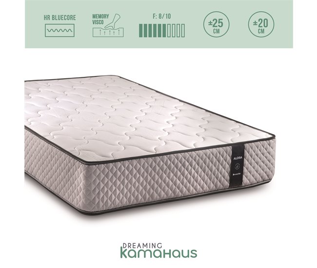 Conforama Conjunto Alora Colchón Viscoelástico 80 X 190 Cm Altura 20 Cm + Somier Lámina De Haya Tubo De Acero 40x30mm Patas 25 Cm