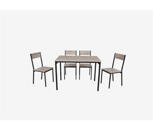 Conforama Conjunto CAFFE Mesa Fija Y 4 Sillas De Cocina