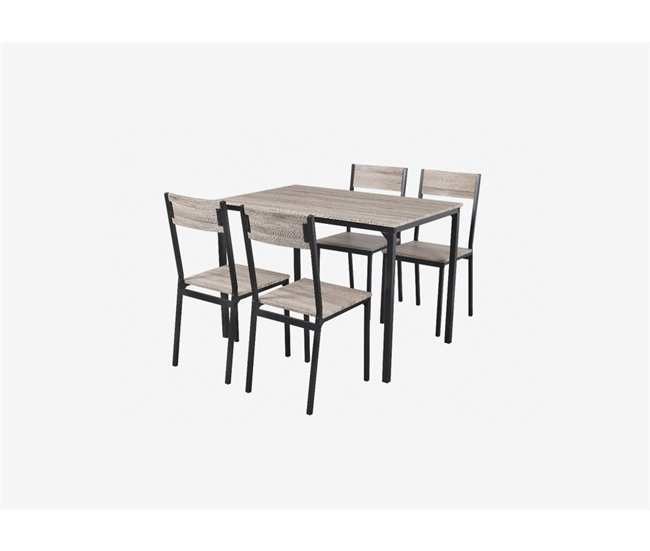 Conforama Conjunto CAFFE Mesa Fija Y 4 Sillas De Cocina