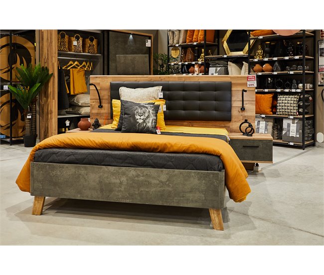 Conforama Conjunto Cama 150x190cm Con Cabecero Y Mesitas De Noche RICCIANO