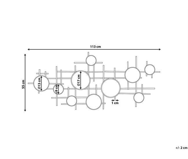 Conforama Conjunto De 10 Espejos De Pared Negro/dorado 113 X 55 Cm IBOS