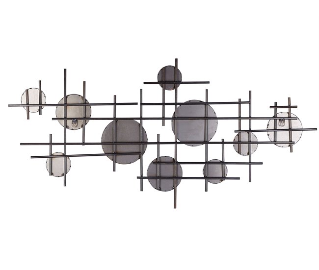 Conforama Conjunto De 10 Espejos De Pared Negro/dorado 113 X 55 Cm IBOS
