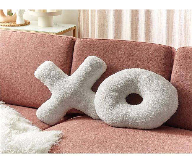 Conforama Conjunto De 2 Cojines Afelpados Blancos HESPERIS