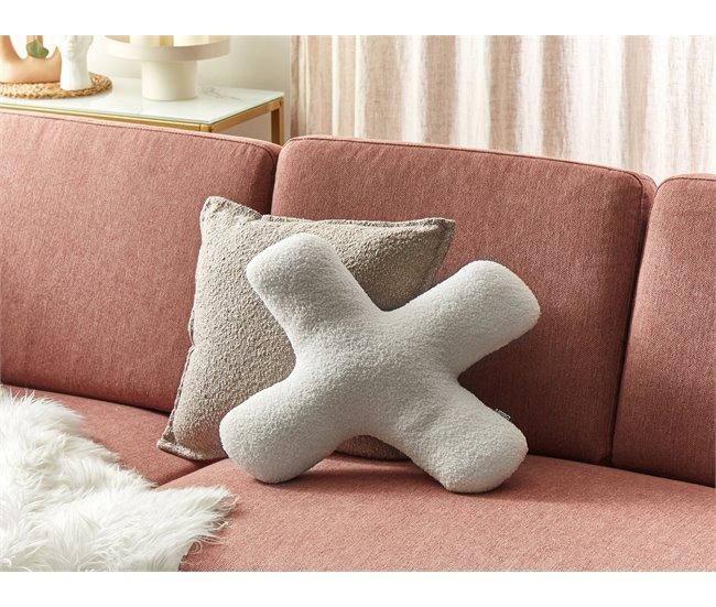 Conforama Conjunto De 2 Cojines Afelpados Blancos HESPERIS