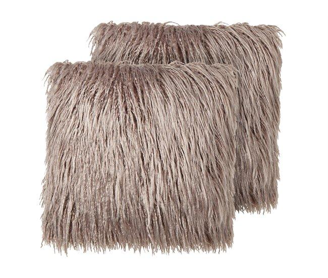 Conforama Conjunto de 2 cojines beige 45 x 45 cm COROKIA