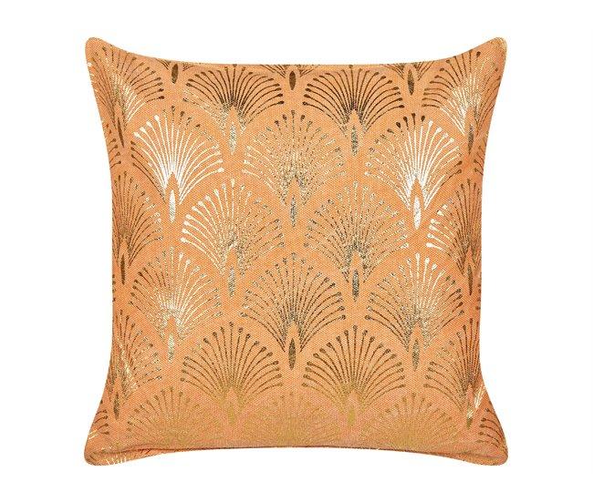 Conforama Conjunto De 2 Cojines De Algodón Naranja Motivo Geométrico 45 X 45 Cm HOYA