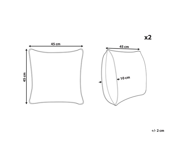 Conforama Conjunto De 2 Cojines De Jardín Estampado Abstracto 45 X 45 Cm Marrón SEBORGA