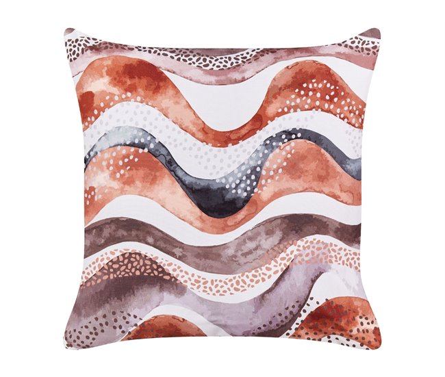 Conforama Conjunto De 2 Cojines De Jardín Estampado Abstracto 45 X 45 Cm Marrón SEBORGA