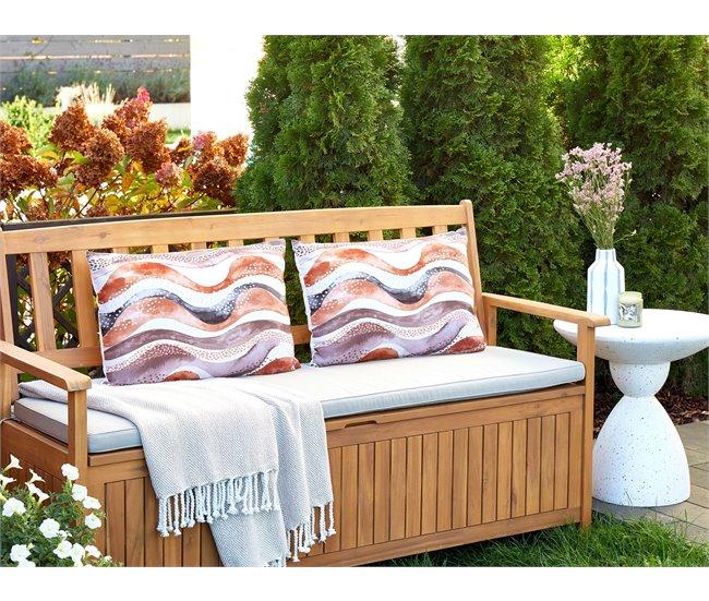 Conforama Conjunto De 2 Cojines De Jardín Estampado Abstracto 40 X 60 Cm Marrón SEBORGA