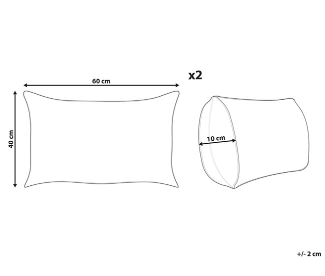 Conforama Conjunto De 2 Cojines De Jardín Estampado Abstracto 40 X 60 Cm Marrón SEBORGA