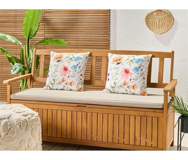 Conforama Conjunto De 2 Cojines De Jardín Estampado Floral 45 X 45 Cm Multicolor MONESI