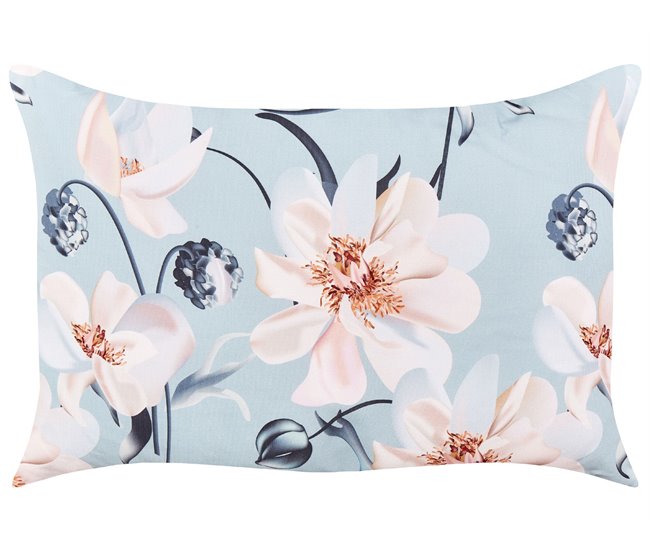 Conforama Conjunto De 2 Cojines De Jardín Estampado Floral 40 X 60 Cm Azul APRICALE