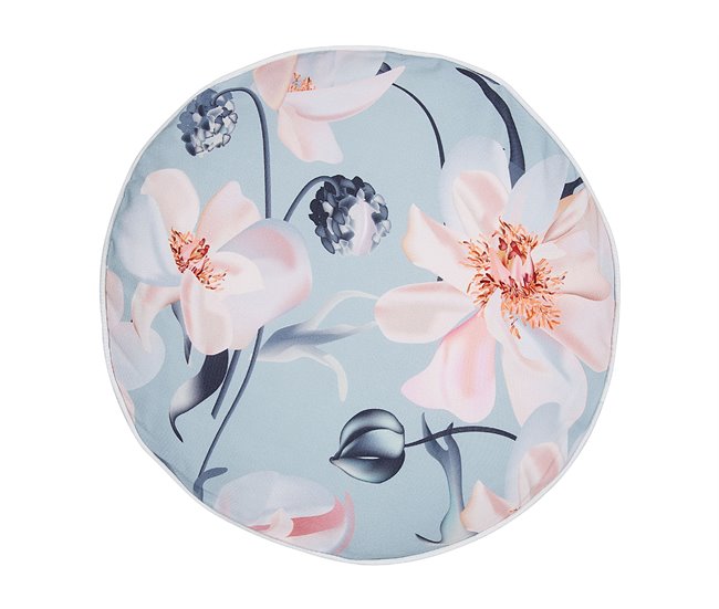 Conforama Conjunto De 2 Cojines De Jardín Estampado Floral ⌀ 40 Cm Azul APRICALE